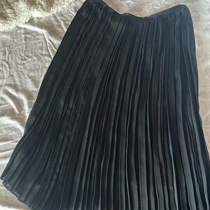 Vince Black A-Line Pleated Skirt